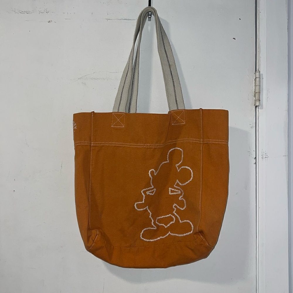 WALT DISNEYWORLD Orange Mickey Mouse Cotton Tote Bag